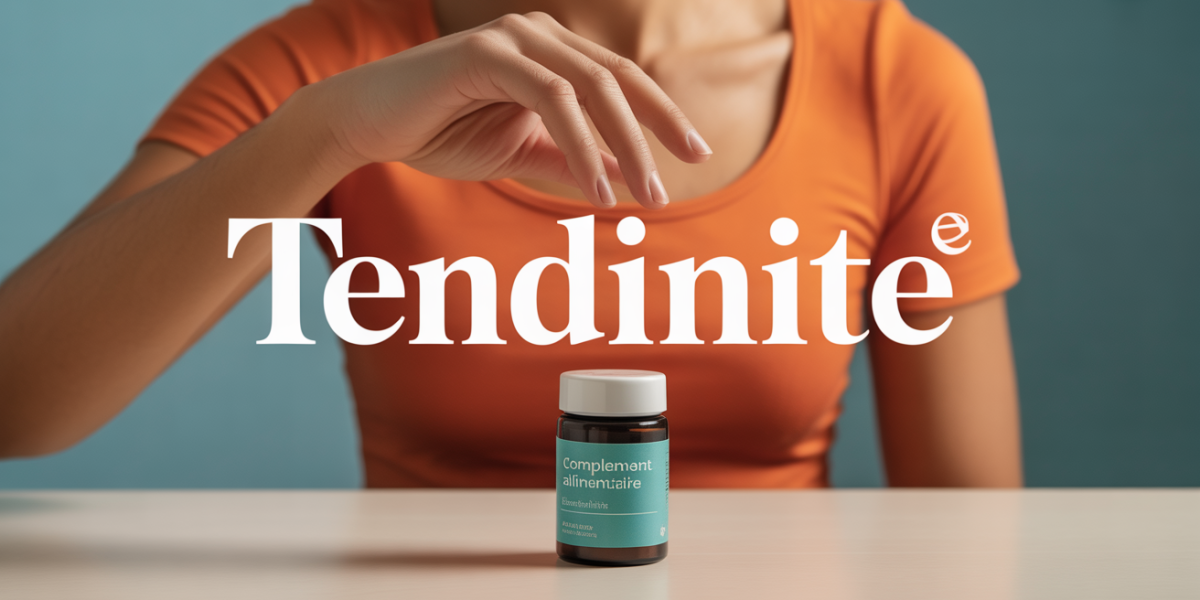 main posant flacon tendinite complement alimentaire