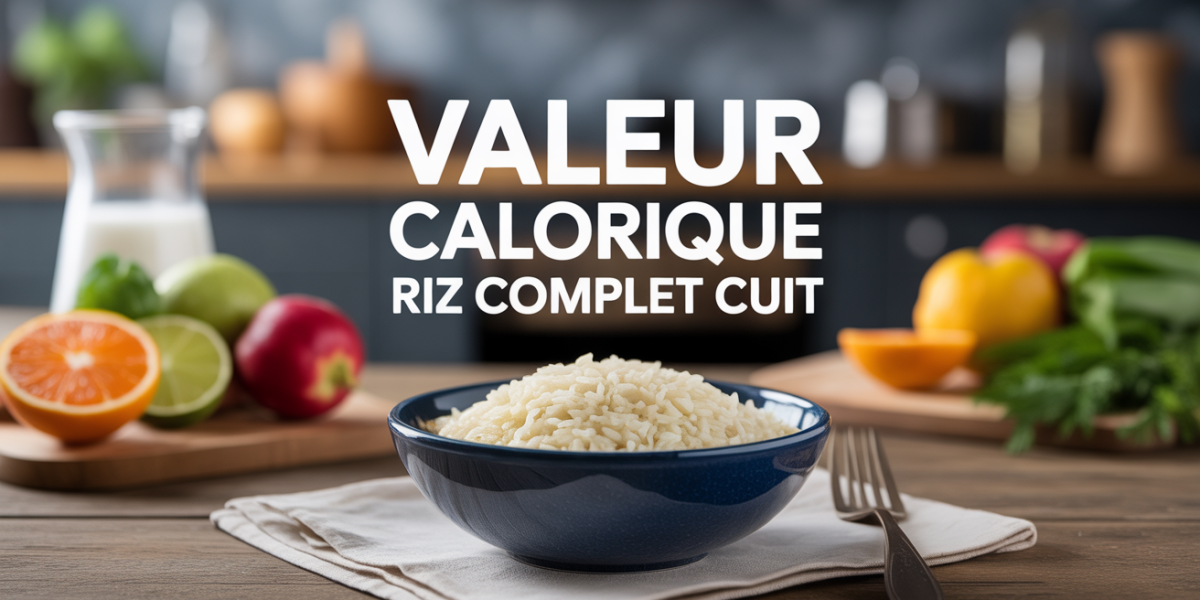 Bol de riz complet cuit sur table, balance, doseur, silhouettes sportives