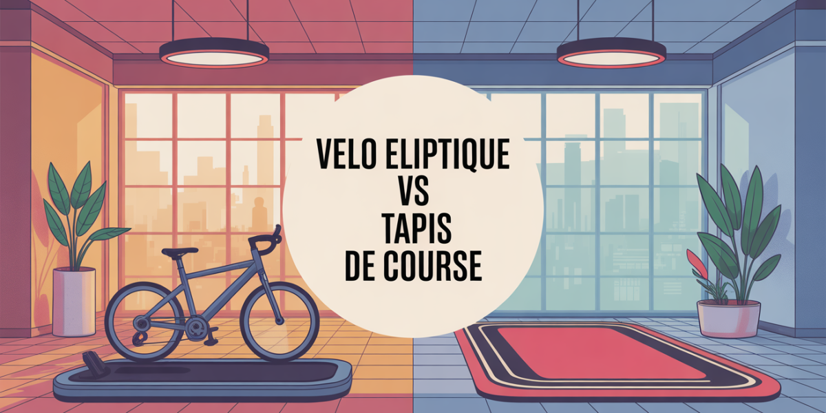 Illustration moderne velo elliptique tapis de course comparatif