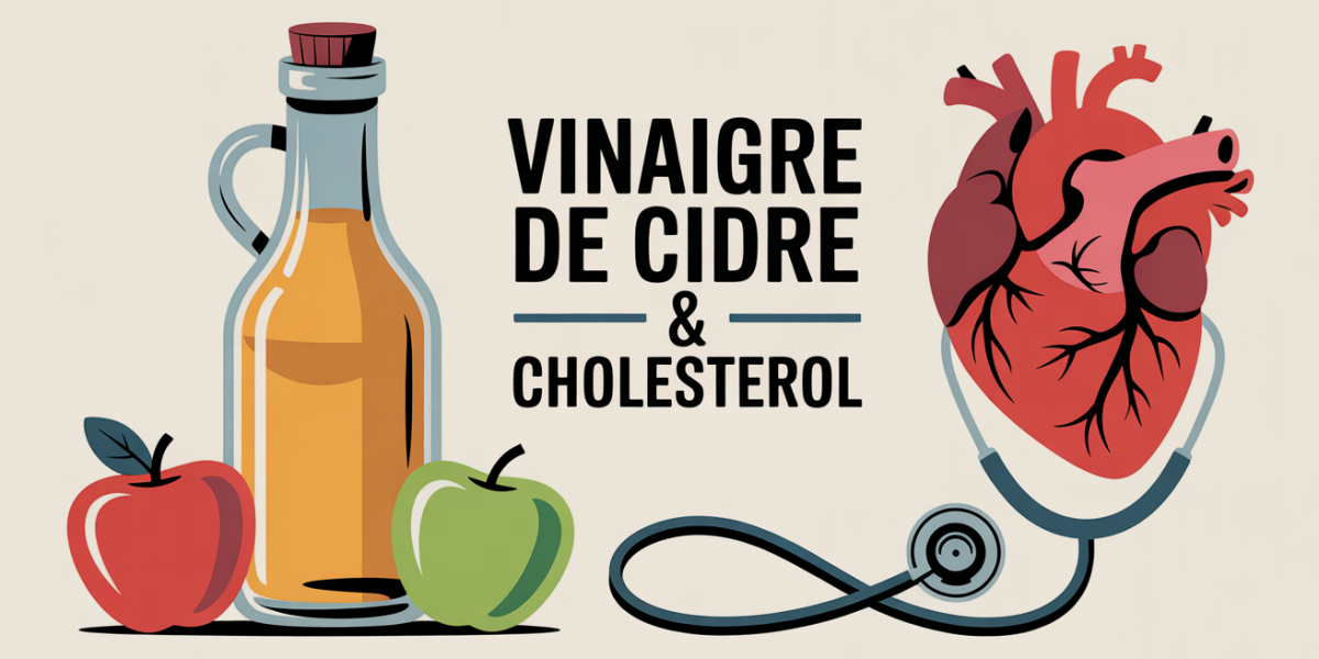 vinaigre de cidre cholesterol flacon pommes stethoscope coeur