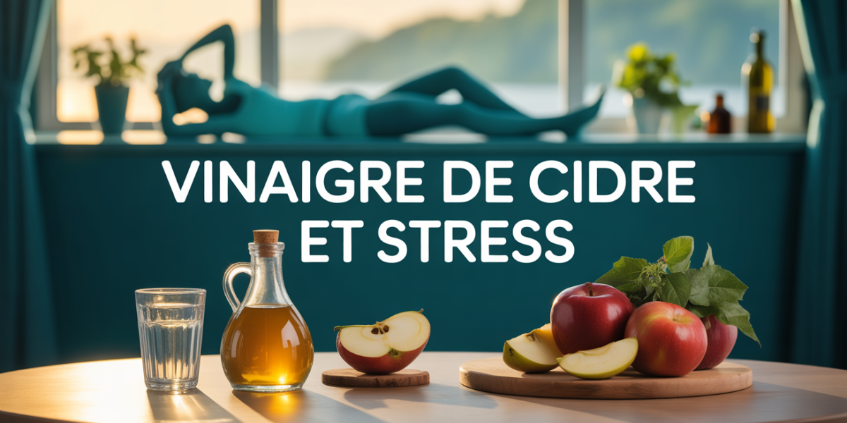 Table lumineuse avec vinaigre de cidre et stress