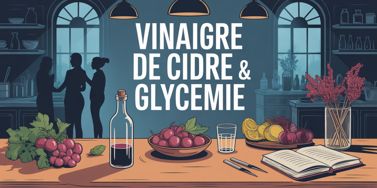 Bouteille vinaigre de cidre glycemie carnet table