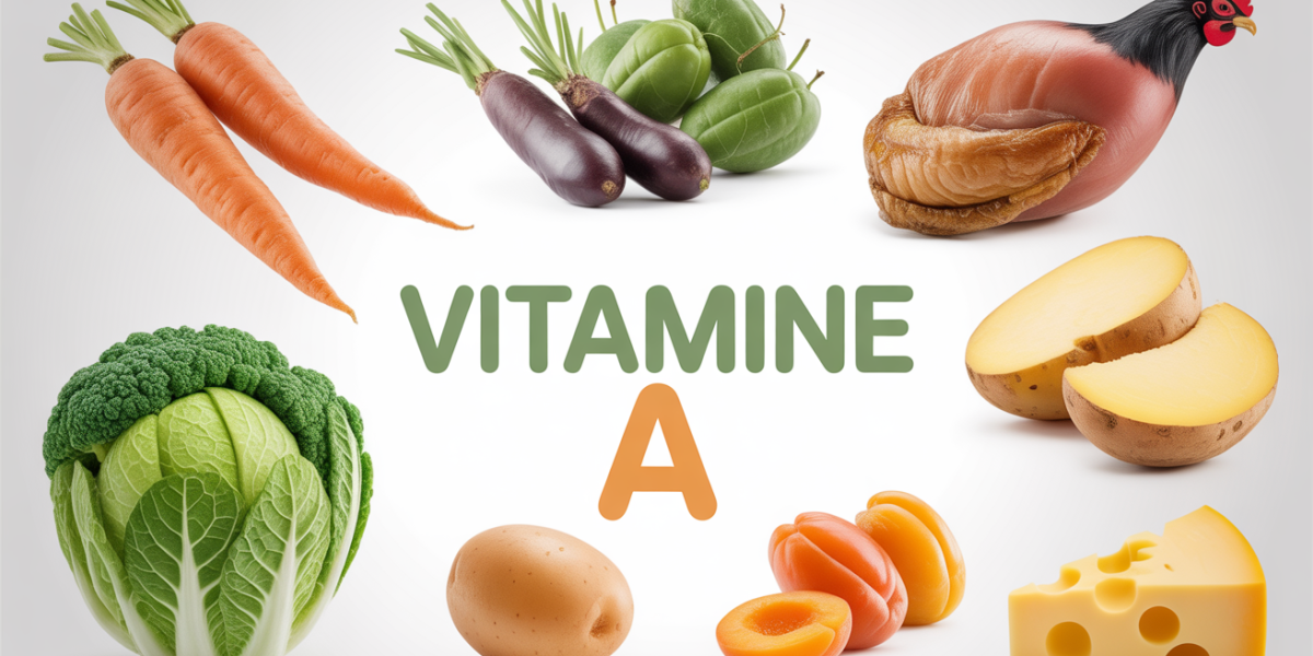 Aliments riches en vitamine A sur assiette équilibrée