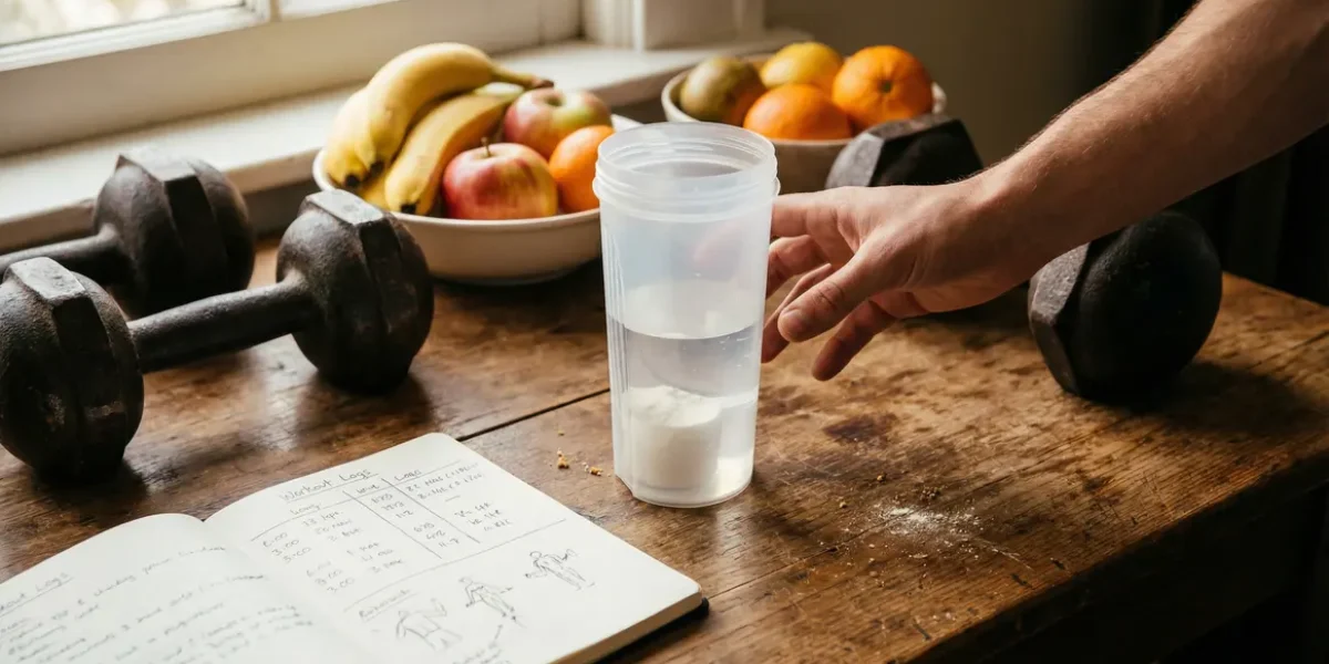 whey proteine dose shaker musculation fruits