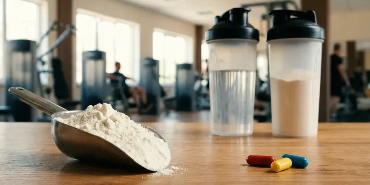 Table whey BCAA musculation visuel